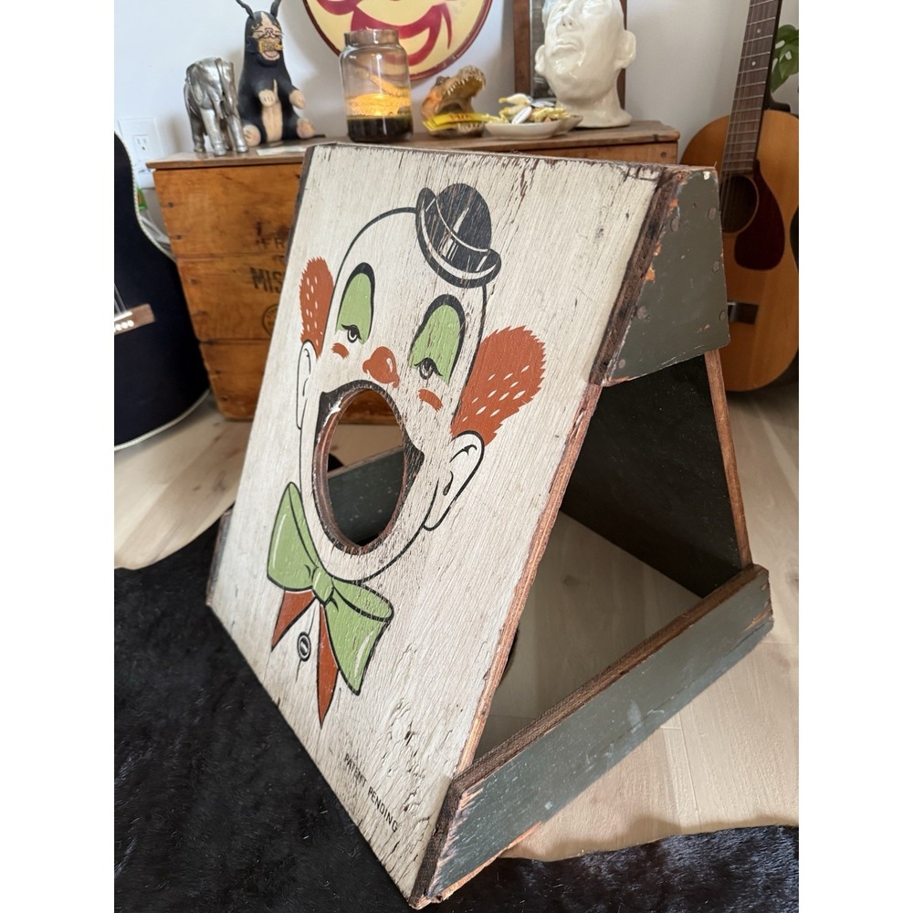 1950's Clown Bean Bag Toss Game Board, Carnival Game, Board Only - Picture 5 of 10